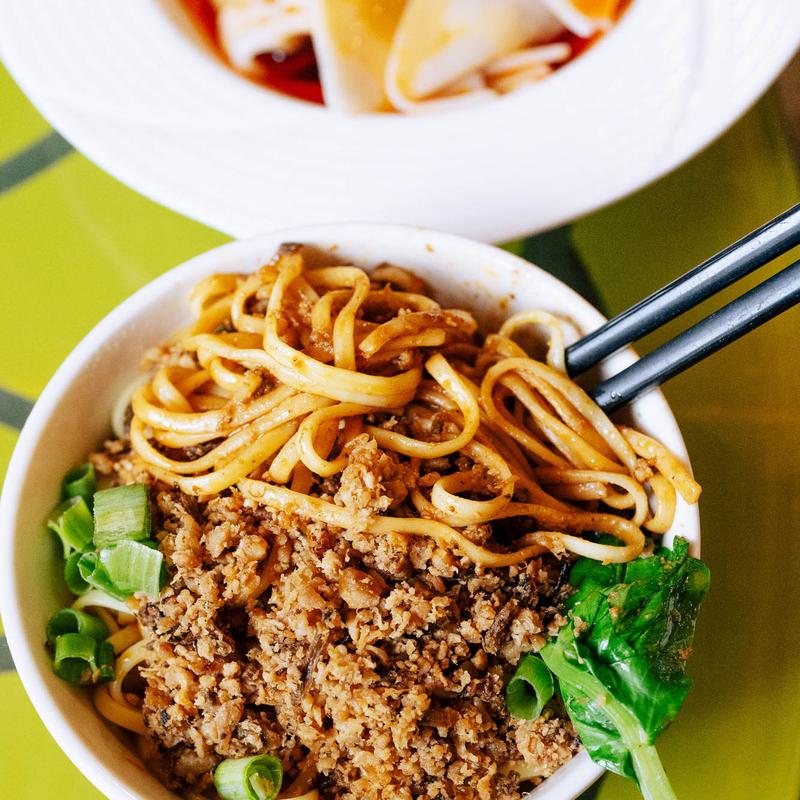Chengdu Gourmet signature dishes Dan Dan Noodles, Mapo Tofu, Dry Fried Chicken, Cumin Lamb